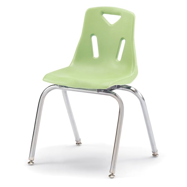 Berries Stacking Chair with Chrome-Plated Legs, 18 in. Ht, Set of 6, Key Lime